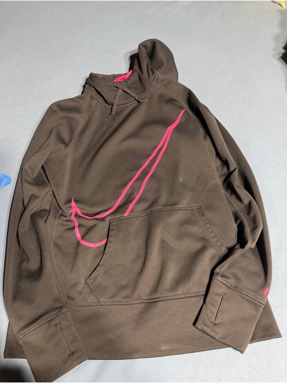 Nike Black Hoodie with Bright Pink Lining